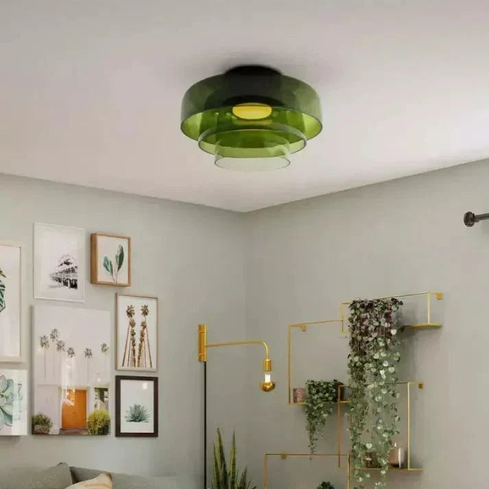 Skandinavisk Glas Loftlampe – Moderne Design med Tre-farvet LED til Stue eller Spisestue
