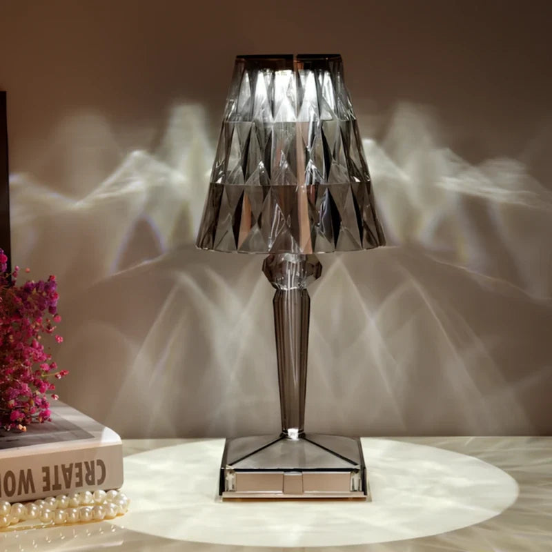 Lámpara de mesa – Acrílico brillante, diseño elegante para el salón o el dormitorio