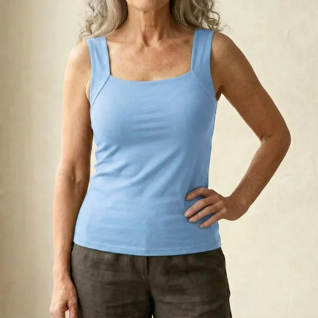 Dame Tanktop med Indbygget Bh - Blødt Jersey