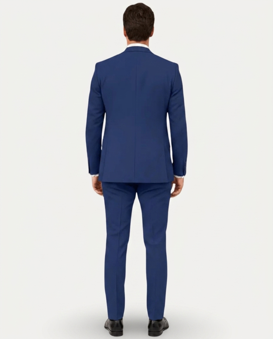 Herre Jakkesæt Slim Fit i Let Hør - Enradet med To Knapper