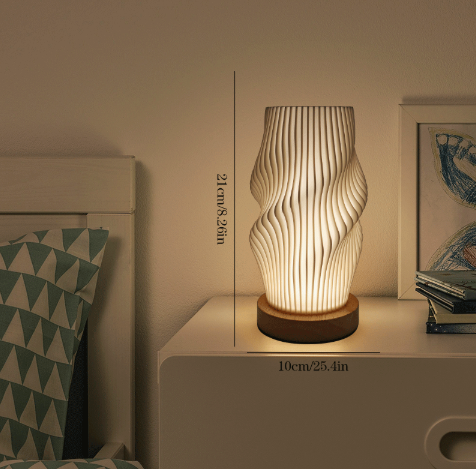 LED Table Lamp with dimmable Wave Shape - Sculptural Lighting