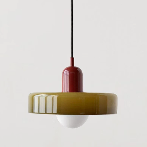 Lampa wisząca – nowoczesna lampa designerska z kolorowego żelaza do jadalni, kuchni lub salonu.