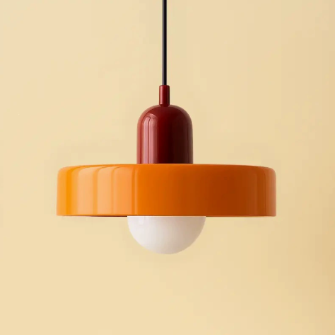 Lampa wisząca – nowoczesna lampa designerska z kolorowego żelaza do jadalni, kuchni lub salonu.