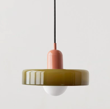 Lampa wisząca – nowoczesna lampa designerska z kolorowego żelaza do jadalni, kuchni lub salonu.