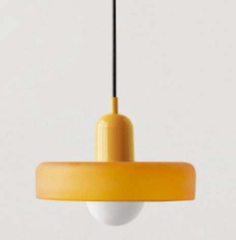Lampa wisząca – nowoczesna lampa designerska z kolorowego żelaza do jadalni, kuchni lub salonu.