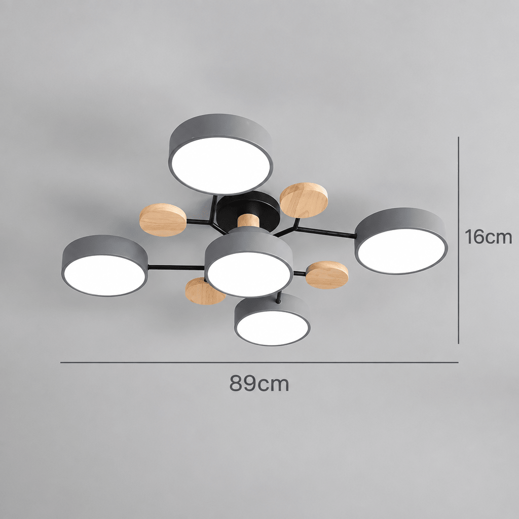 Loftlampe LED Rund Minimalistisk Design – 4/5/6 Kupler