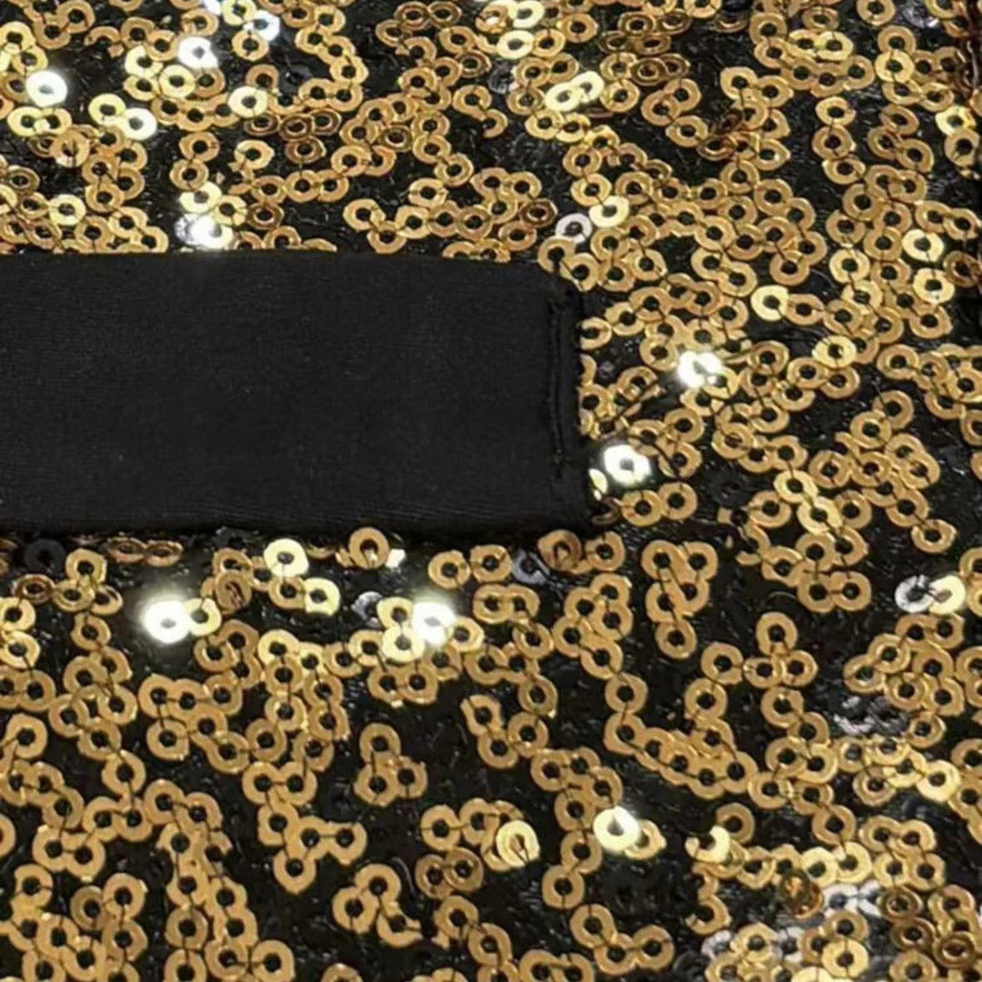 Herre Glittervest med Satin Revers - Festlig Gilet