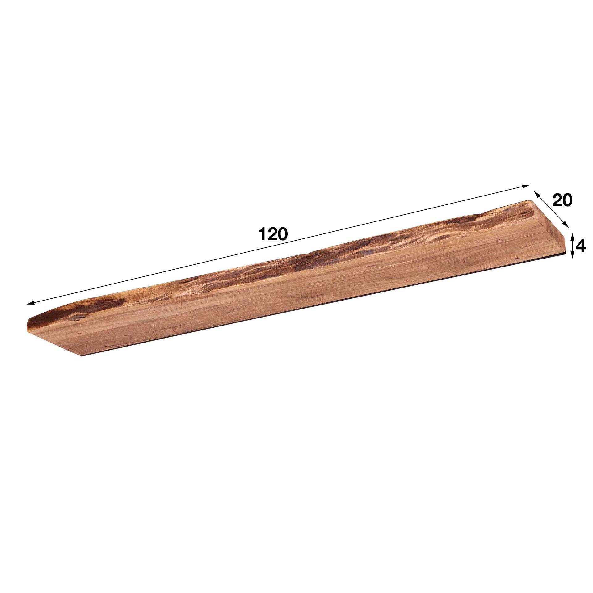 Wall Shelf – Acacia Wood with Black Steel Frame, Industrial Design for the Living Room or Bedroom