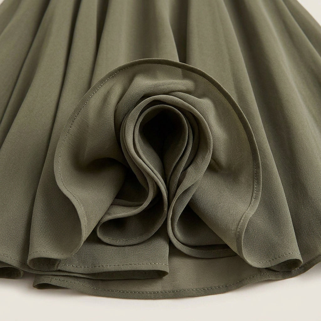 Dame Midikjole med Asymmetrisk Skuldersnit i Chiffon-look