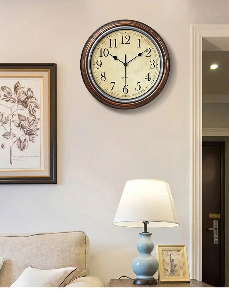 Wall clock – Brown, Timeless Design for Living Room, Kitchen or Office