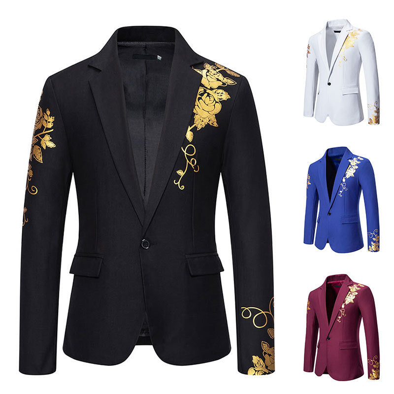 Herre Blazer med Blomsterprint – Slim Fit Jakke
