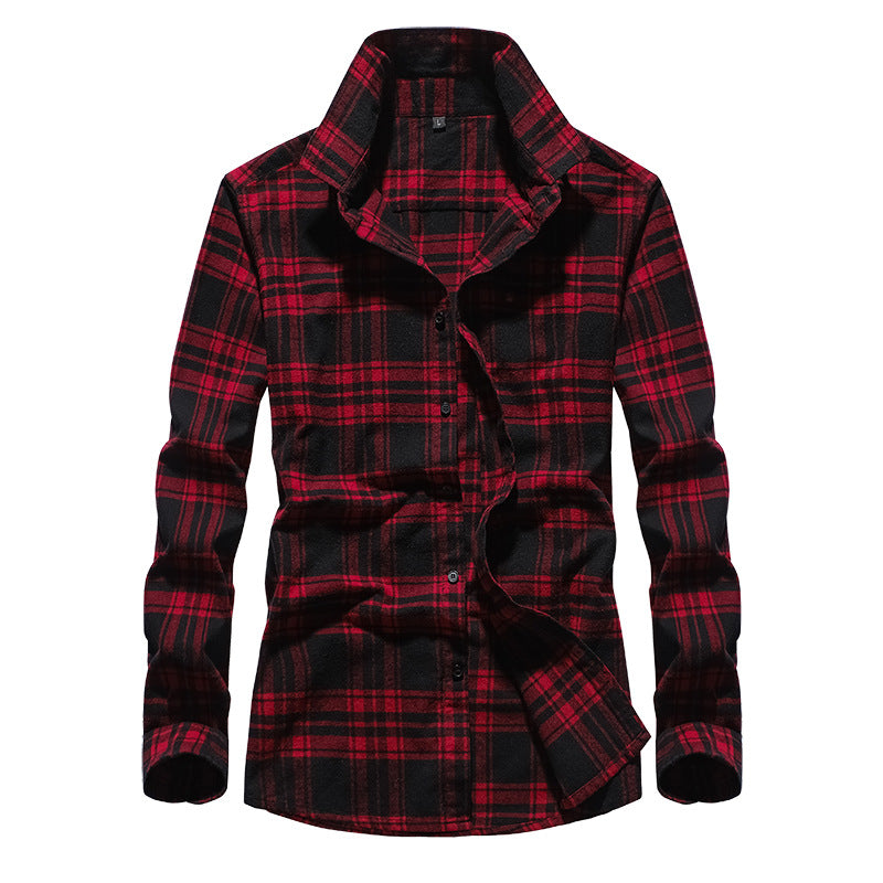 Herre Flannelskjorte i Ternet Design med Kent-krave