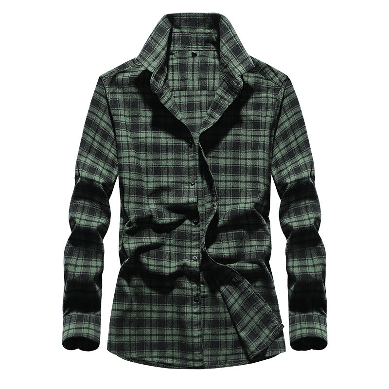 Herre Flannelskjorte i Ternet Design med Kent-krave