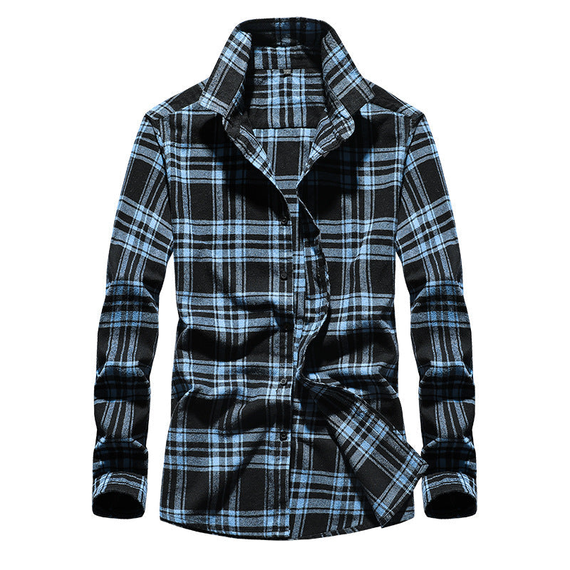 Herre Flannelskjorte i Ternet Design med Kent-krave