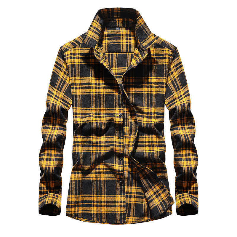 Herre Flannelskjorte i Ternet Design med Kent-krave