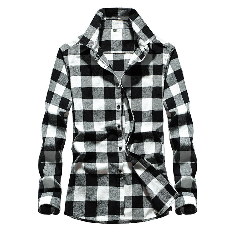 Herre Flannelskjorte i Ternet Design med Kent-krave