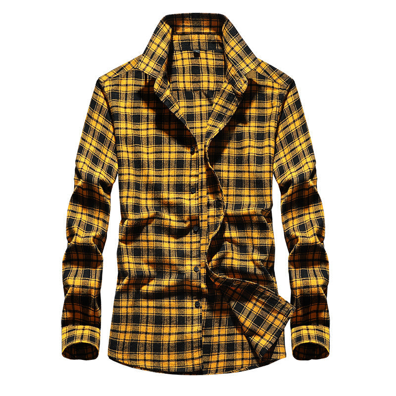 Herre Flannelskjorte i Ternet Design med Kent-krave