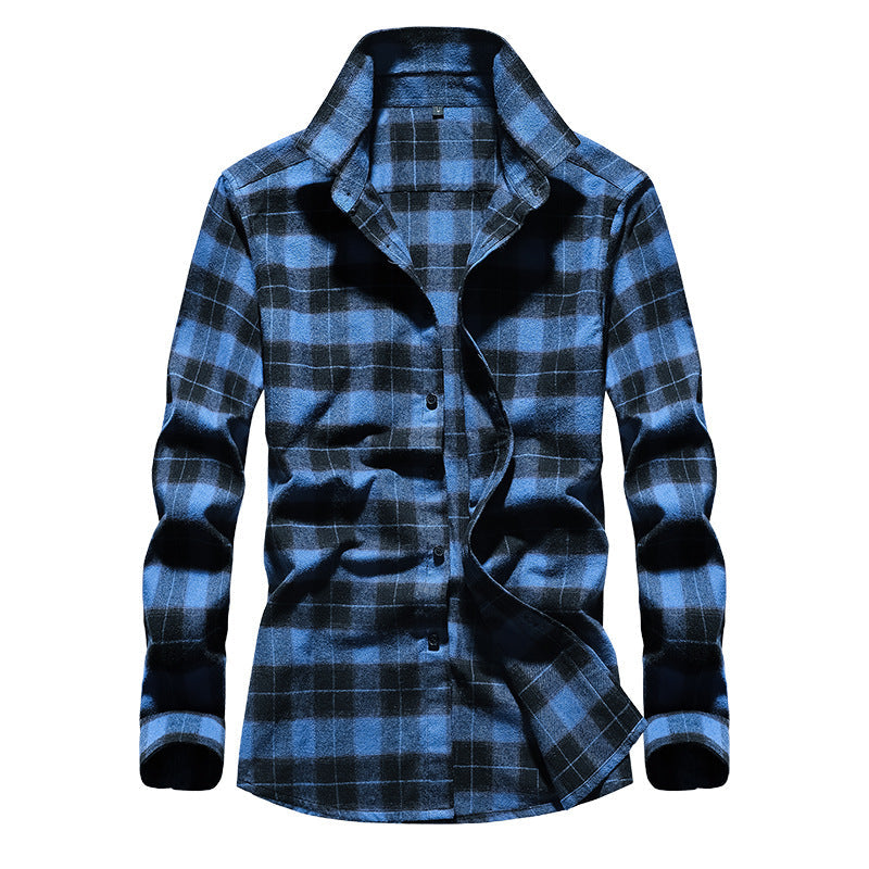 Herre Flannelskjorte i Ternet Design med Kent-krave