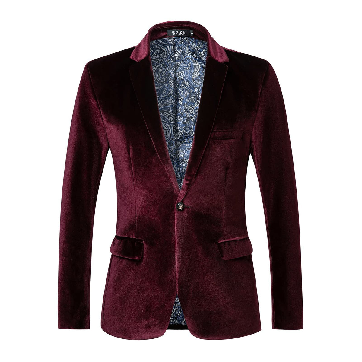 Herre Smoking Jakke i Velour med Satin Revers og Enkelt Knap
