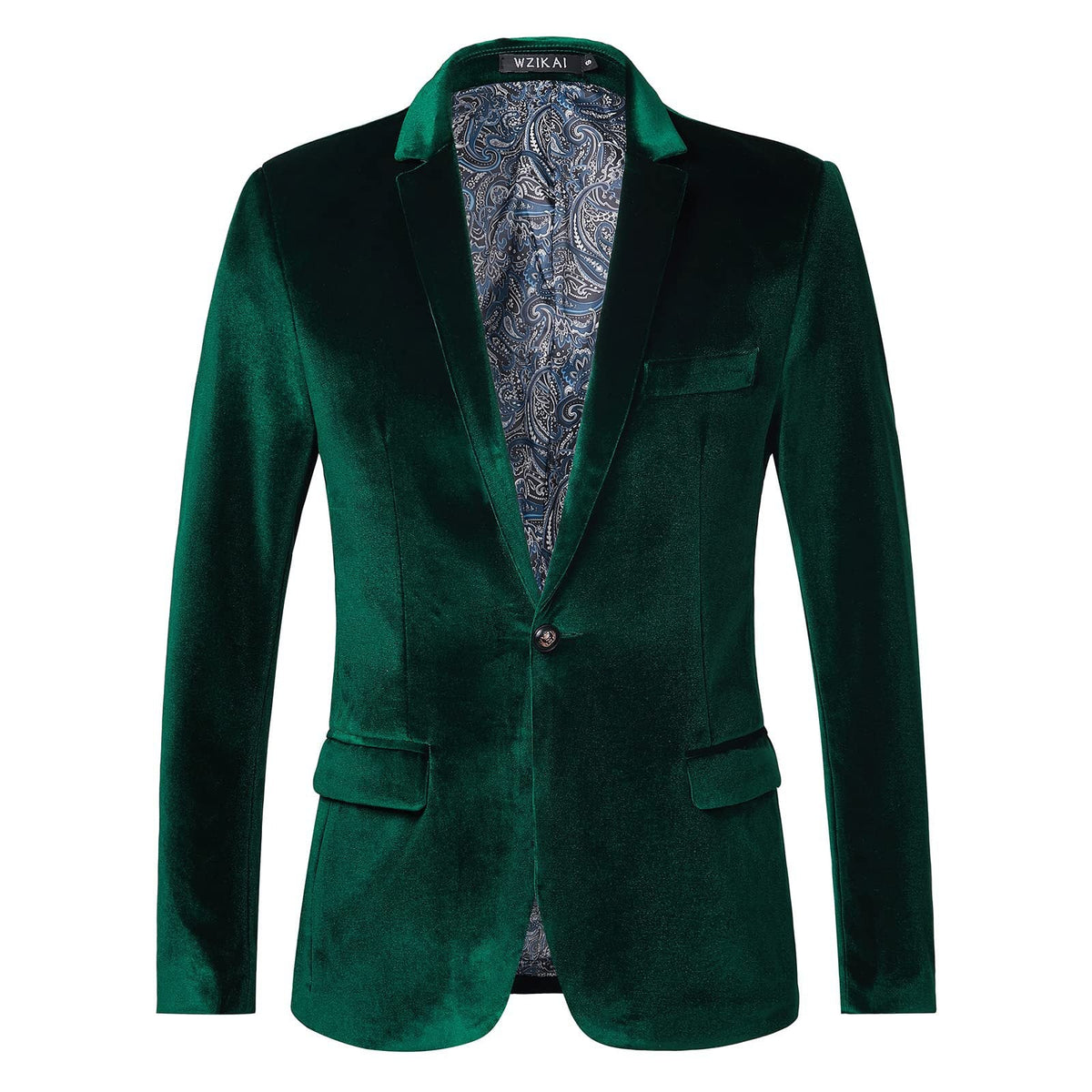 Herre Smoking Jakke i Velour med Satin Revers og Enkelt Knap