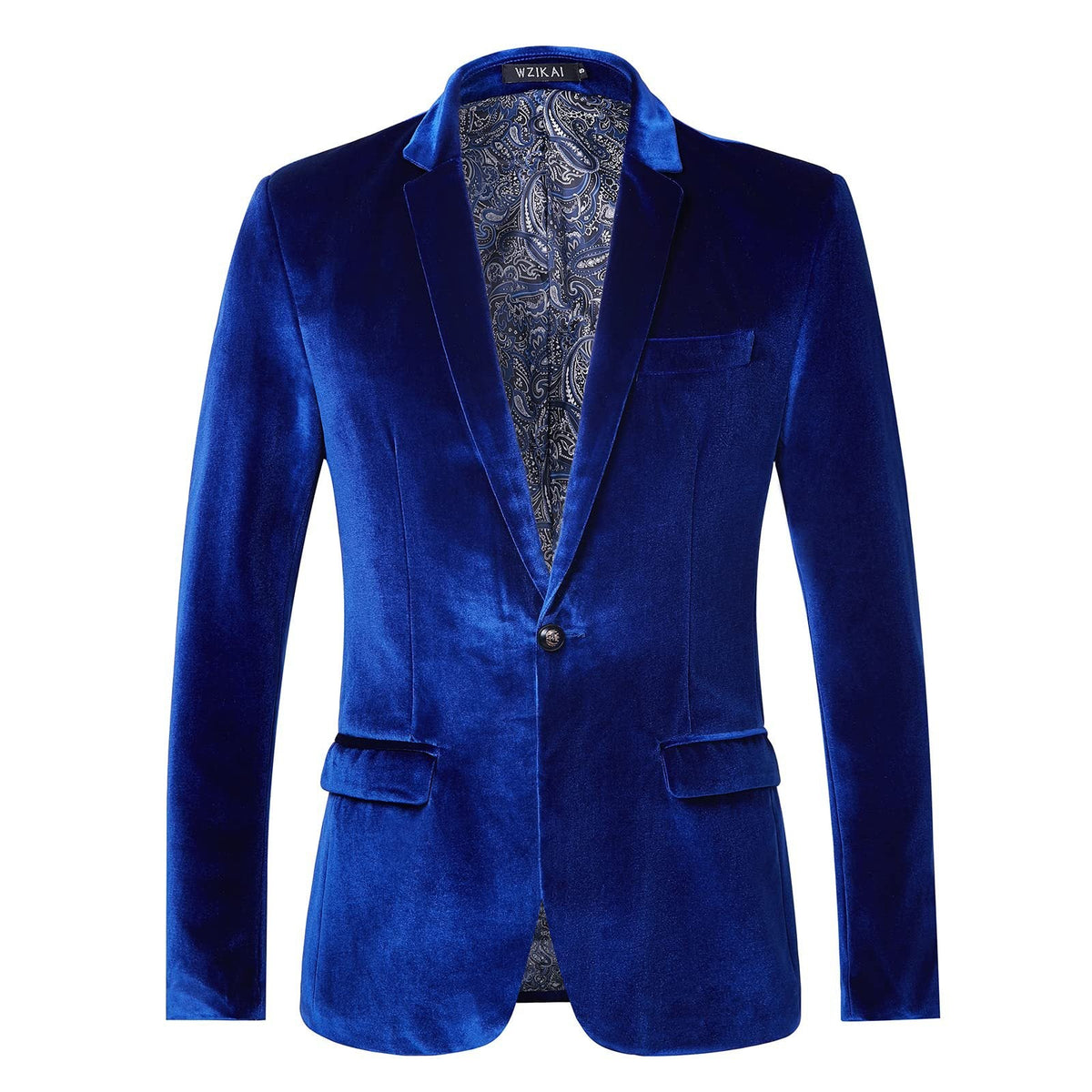 Herre Smoking Jakke i Velour med Satin Revers og Enkelt Knap