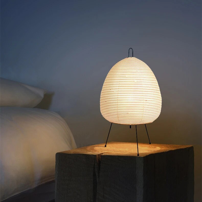 Japansk Rispapirlampe – Bordlampe med LED-lys