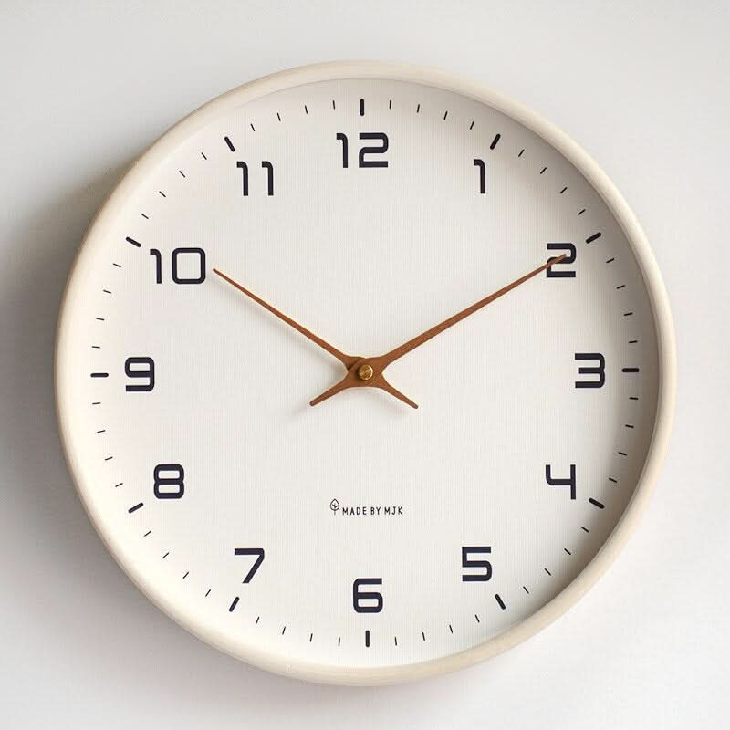 Wood Wall Clock – Natural Finish, Scandinavian Design for Living Room or Bedroom
