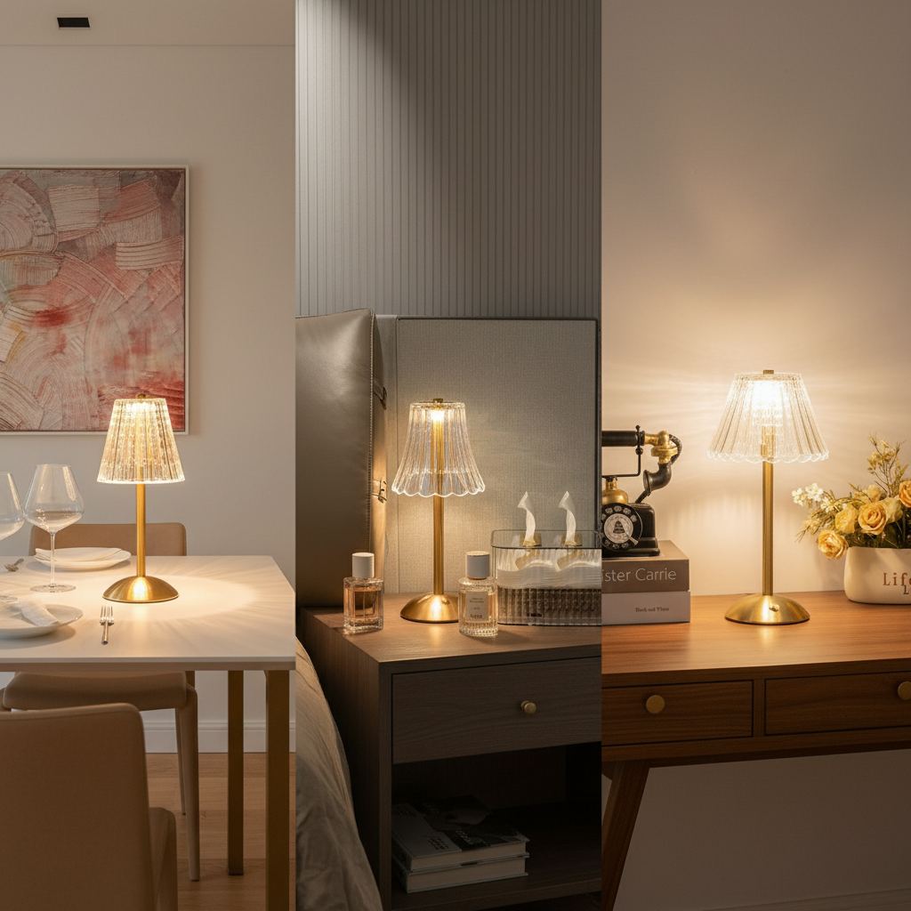 Trådlampe – Vintage Design med Genopladelig LED og Touchbetjening til Stue eller Soveværelse