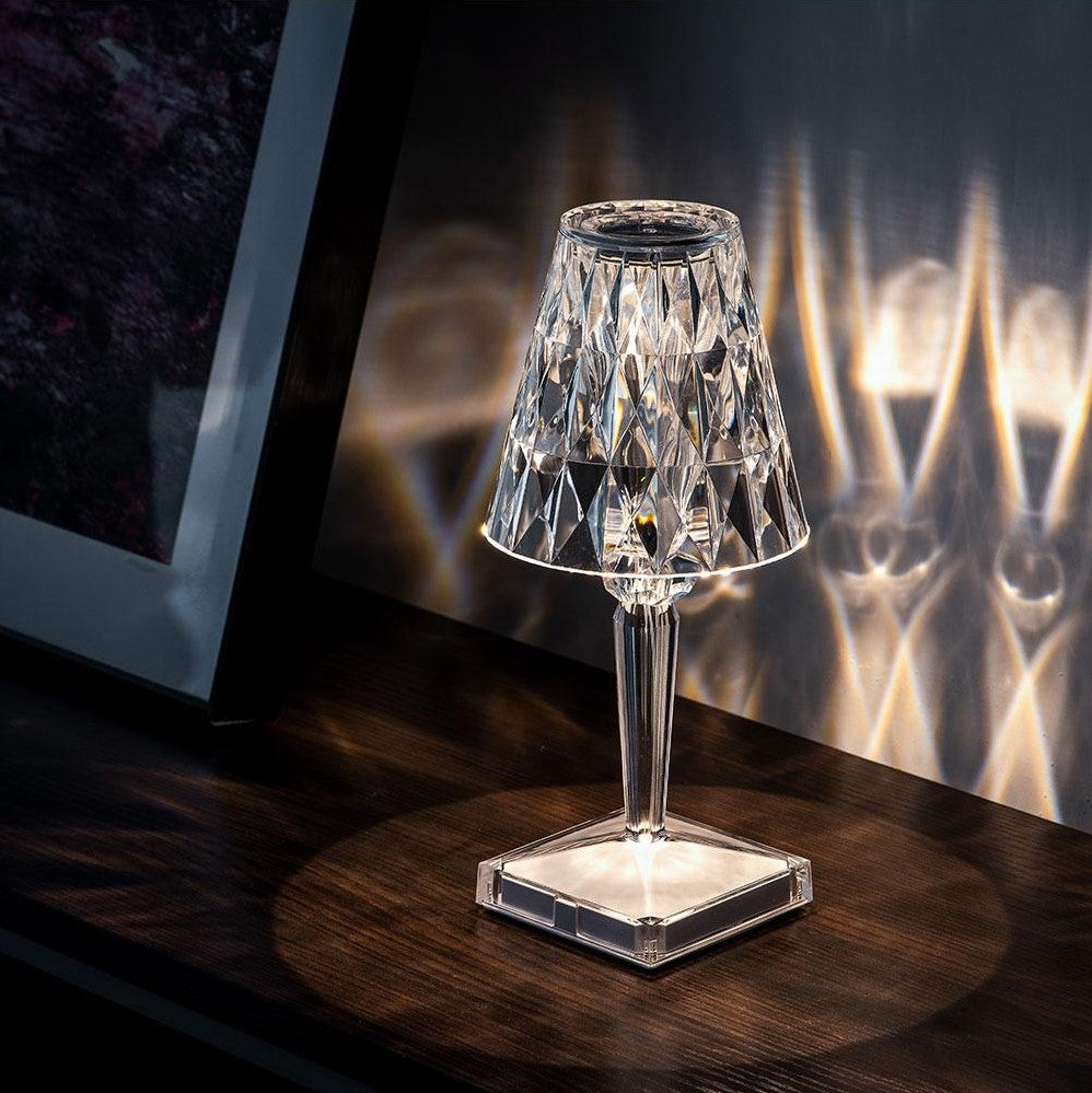 Lámpara de mesa – Acrílico brillante, diseño elegante para el salón o el dormitorio