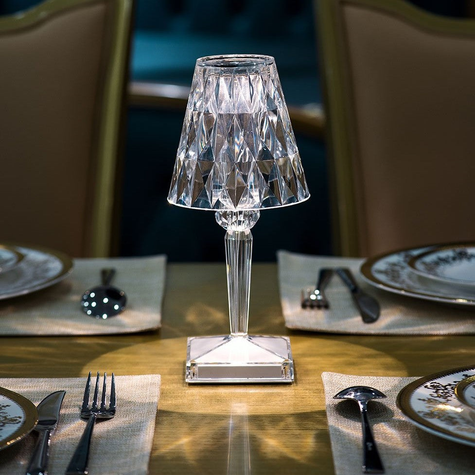 Lámpara de mesa – Acrílico brillante, diseño elegante para el salón o el dormitorio