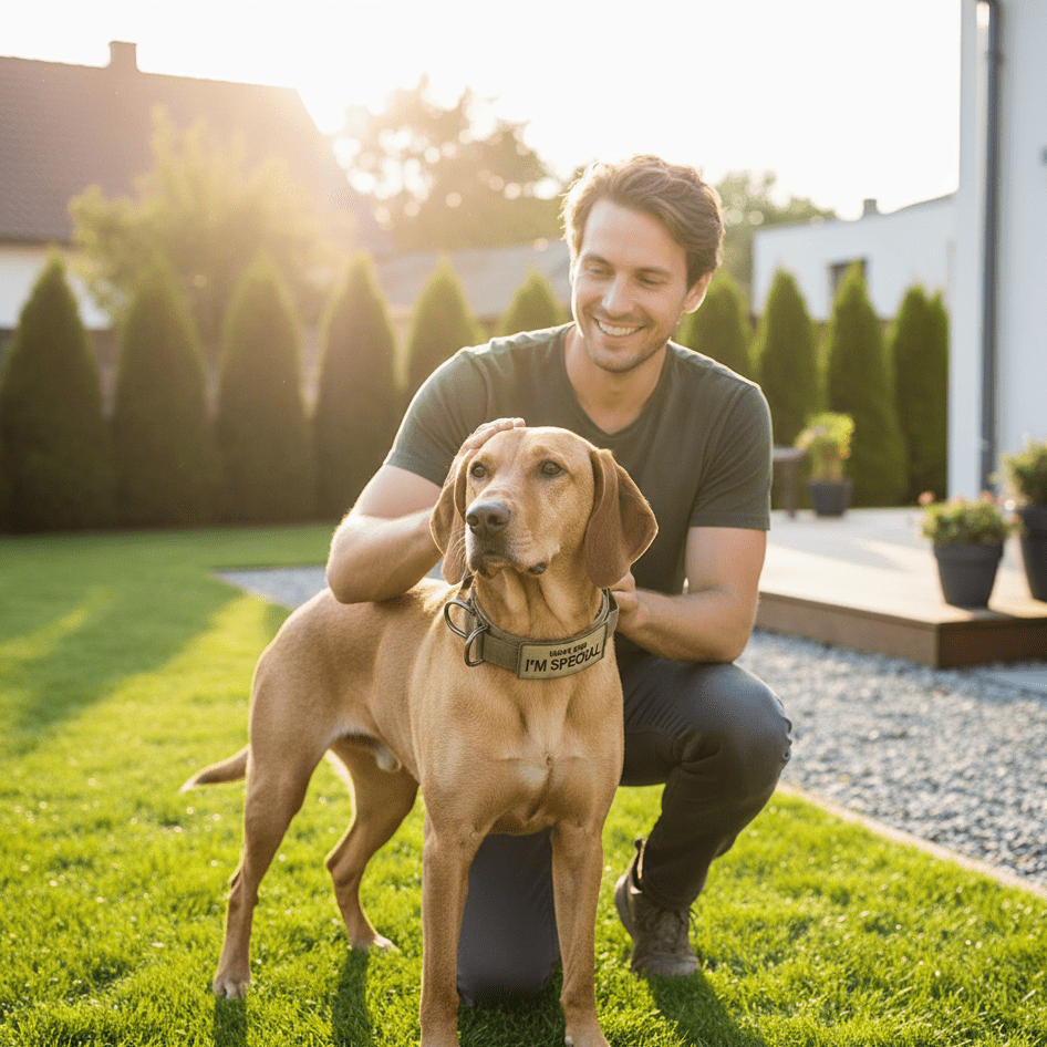 Taktisk Hundehalsbånd Sæt – Sort Nylon, Justerbart til Mellemstore til Store Hunde under Træning og Udendørs Aktiviteter