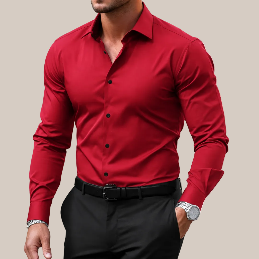 Herreskjorte Slim Fit med Knapper – Til Arbejde og Daglig Brug