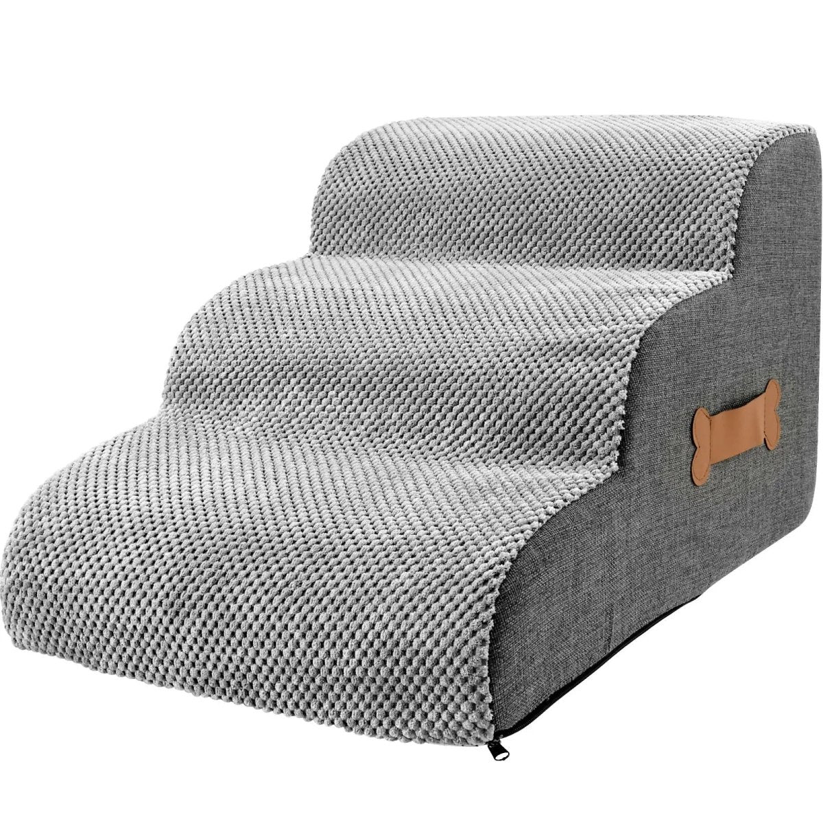 Dog Stairs – Soft Velour with Non-Slip Surface, 2- or 3-Step, for Bed or Sofa