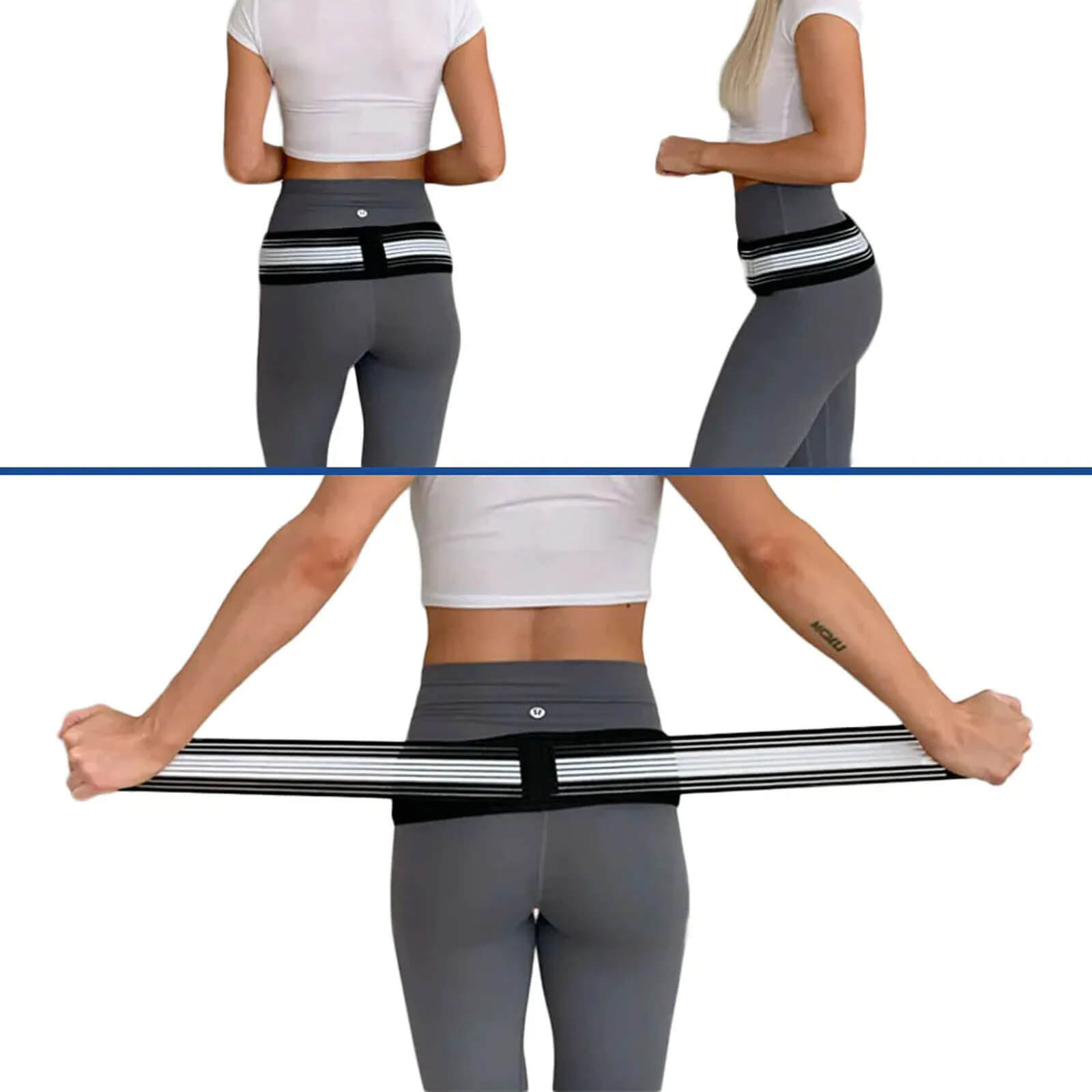 Supportive Back Brace – Black, Breathable Material for Relieving Lower Back Pain and Sciatica at Home or at Work