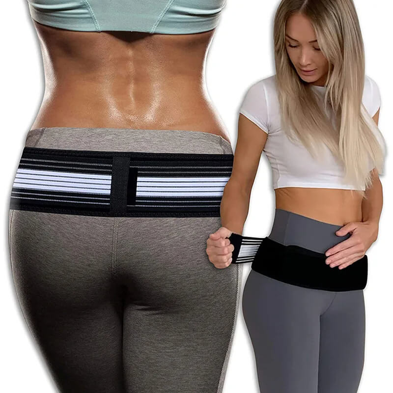 Supportive Back Brace – Black, Breathable Material for Relieving Lower Back Pain and Sciatica at Home or at Work