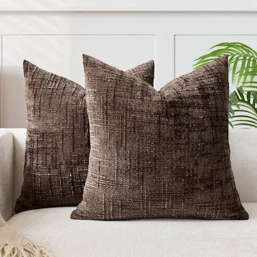 Chenille Pillow Cover – Solid Color with Bamboo Texture for Sofa or Bedroom Decoration