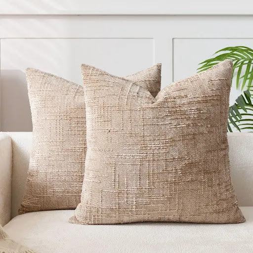 Chenille Pillow Cover – Solid Color with Bamboo Texture for Sofa or Bedroom Decoration