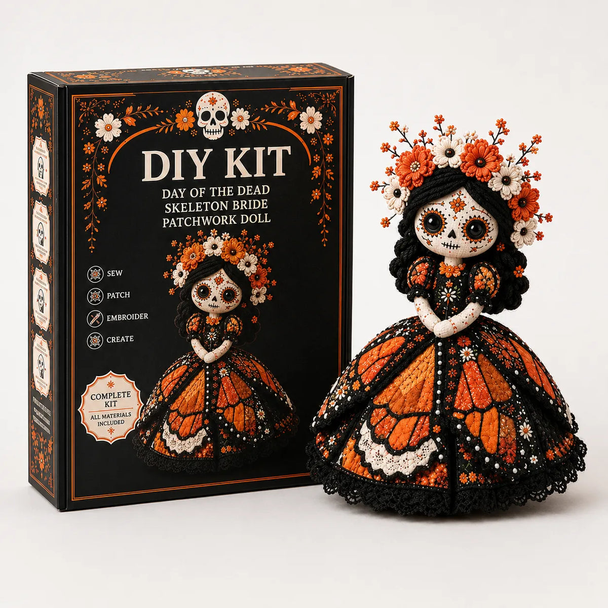 Day of the Dead Patchwork Dukke Hobbysæt til Begyndere