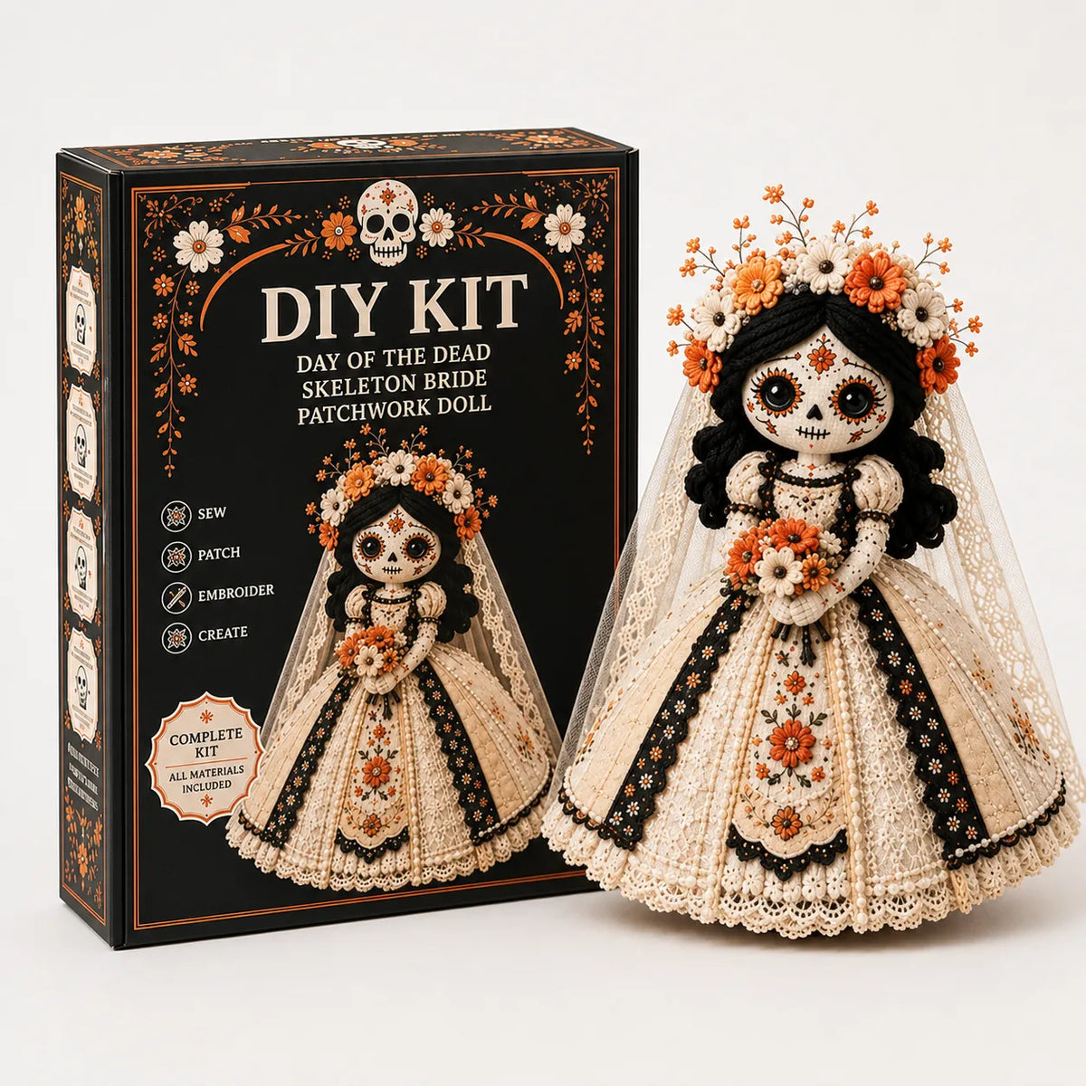 Day of the Dead Patchwork Dukke Hobbysæt til Begyndere