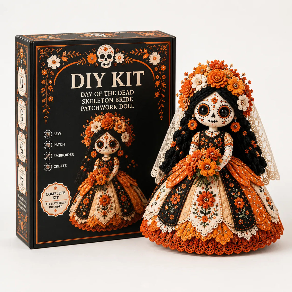 Day of the Dead Patchwork Dukke Hobbysæt til Begyndere