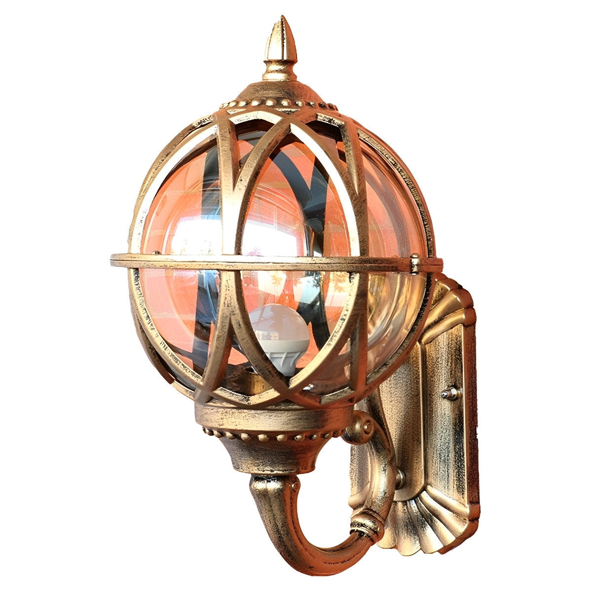 Wall Lamp – Black and Bronze, Retro Aluminum for the Garden, Porch, or Outdoor Wall