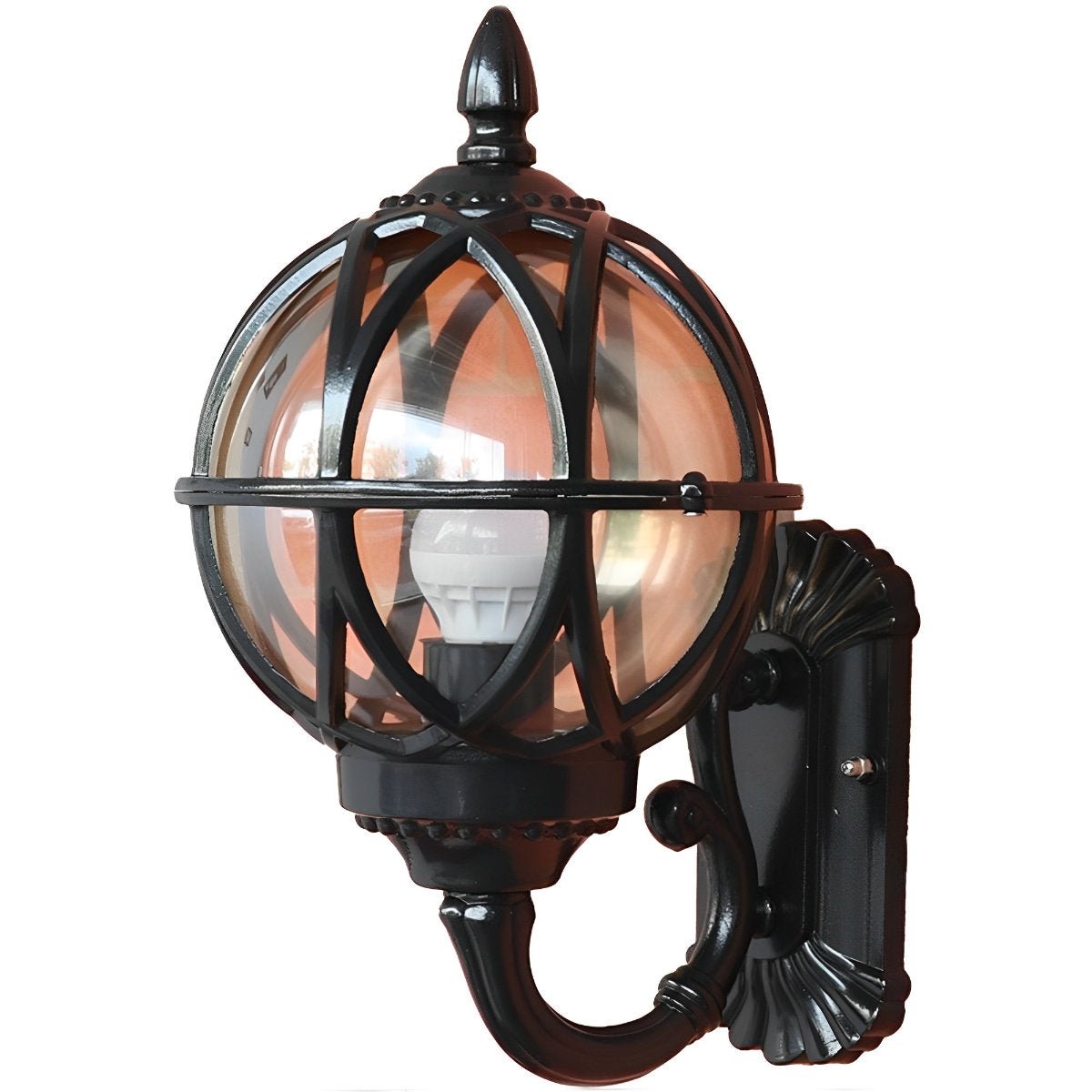 Wall Lamp – Black and Bronze, Retro Aluminum for the Garden, Porch, or Outdoor Wall