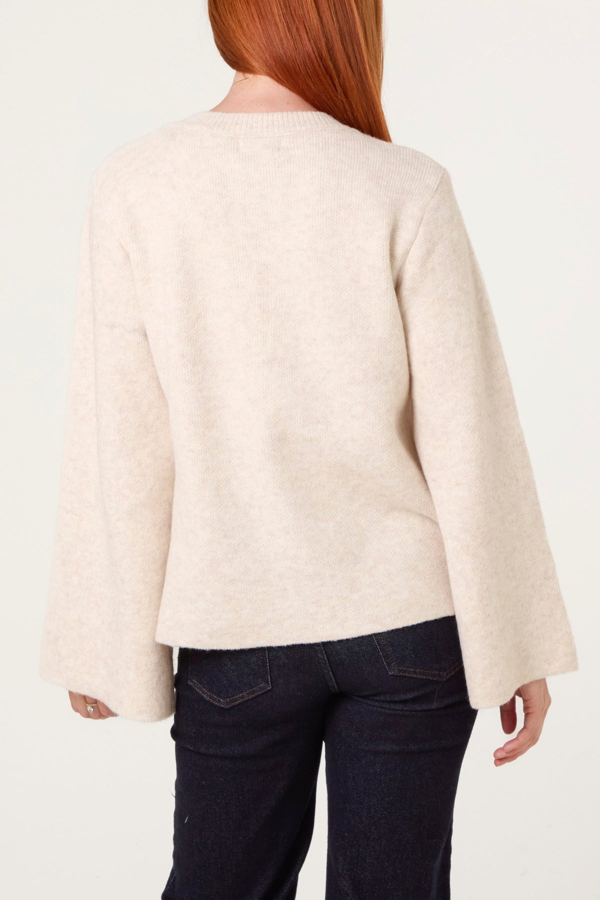 Dame Cardigan med Sidebånd – Blød Strikcardigan